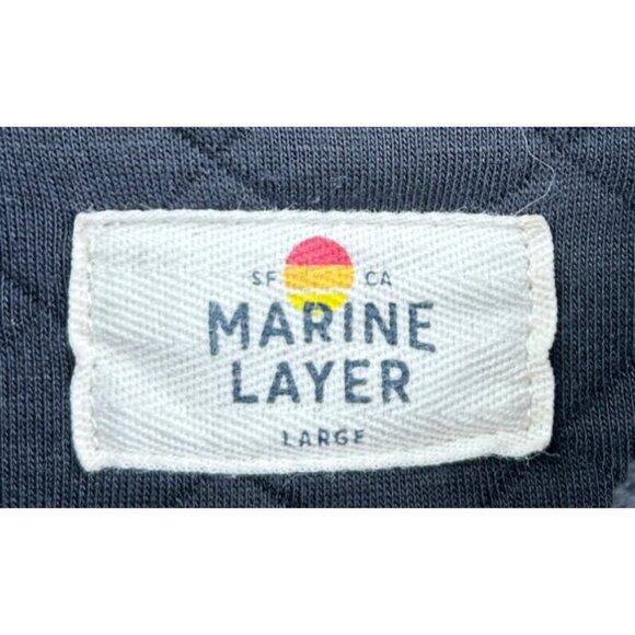 Marine Layer x Adobe Quilted Bomber Jacket Mens Large Black Adobe Logo Casual - Picture 6 of 8